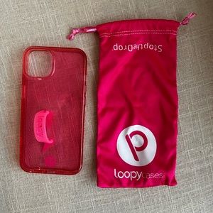 Hot pink Clear Loopy phone case (iPhone 13)